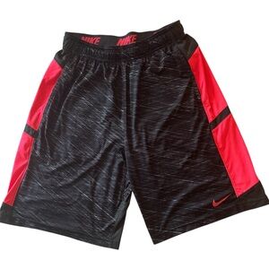 Nike Dri-FIT Shorts M Black Red Athletic Gym Basketball Training